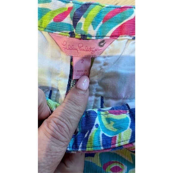 LILLY PULITZER MAGNOLIA SCALLOPED HEM BLUE SHORTS WOMENS SZ 2 - Picture 6 of 10